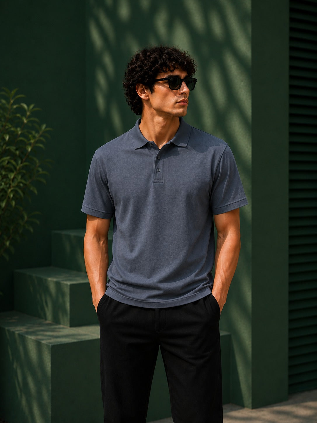 T-Shirt bolo (blue)
