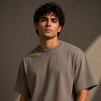 Printed T-shirt Warm Taupe